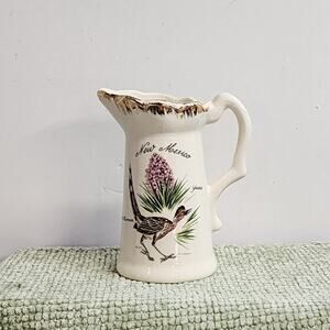 Vintage New Mexico Souvenir Creamer Roadrunner Yucca Desert Pottery